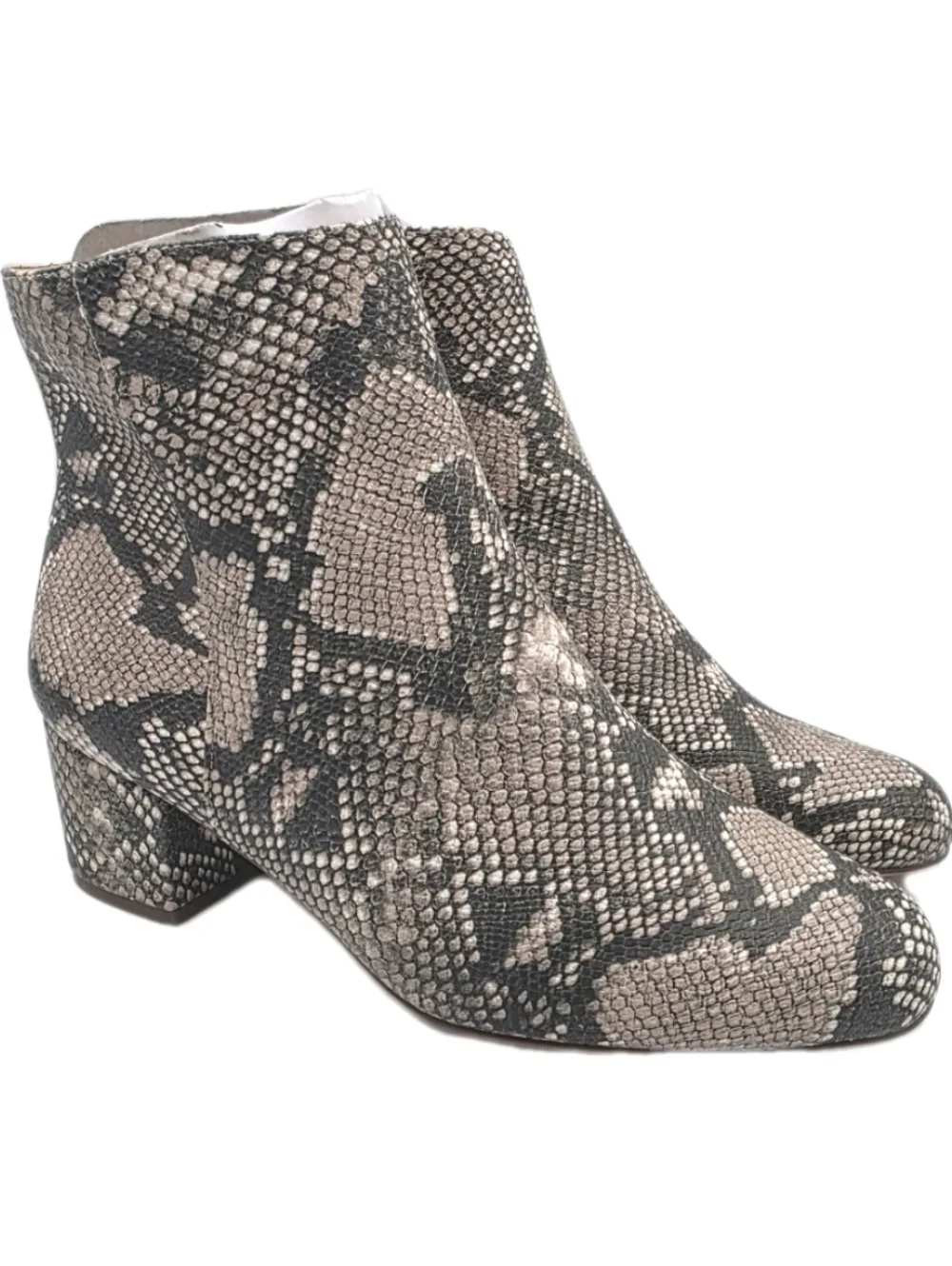 Women's Ankle Boots Booties Snakeskin Size 8.5 Comfortview Preppy Tan Office